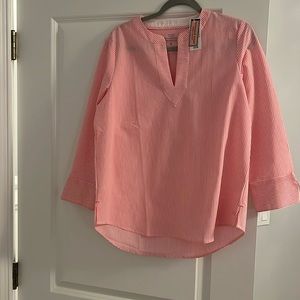Vineyard vines pink stripe tunic blouse